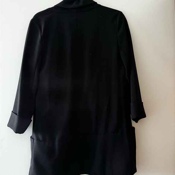 Aritzia Wilfred Black Draped Open Front Jacket / Blazer - Picture 6 of 6